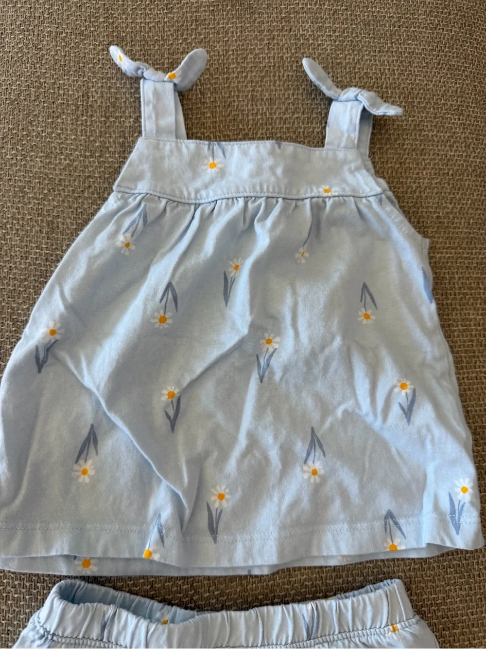 Carter's Light Blue Floral Tank & Shorts Matching Set